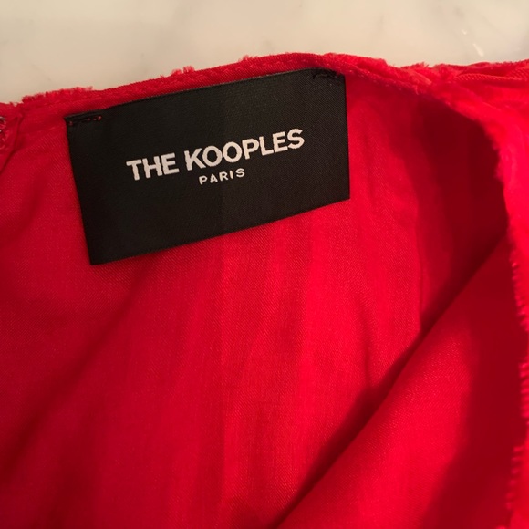 The Kooples red velvet burnout leopard print mini dress with long sleeves size 2 - Picture 14 of 14